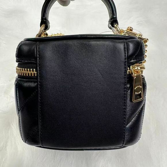 Coach Ava Crossbody Bag With Quilting In Gold/Black Leather CY730 NWT - Picture 5 of 11